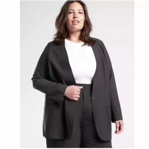 Athleta Avenue Euroluxe Blazer Jacket in Black Plus Size 24 2X